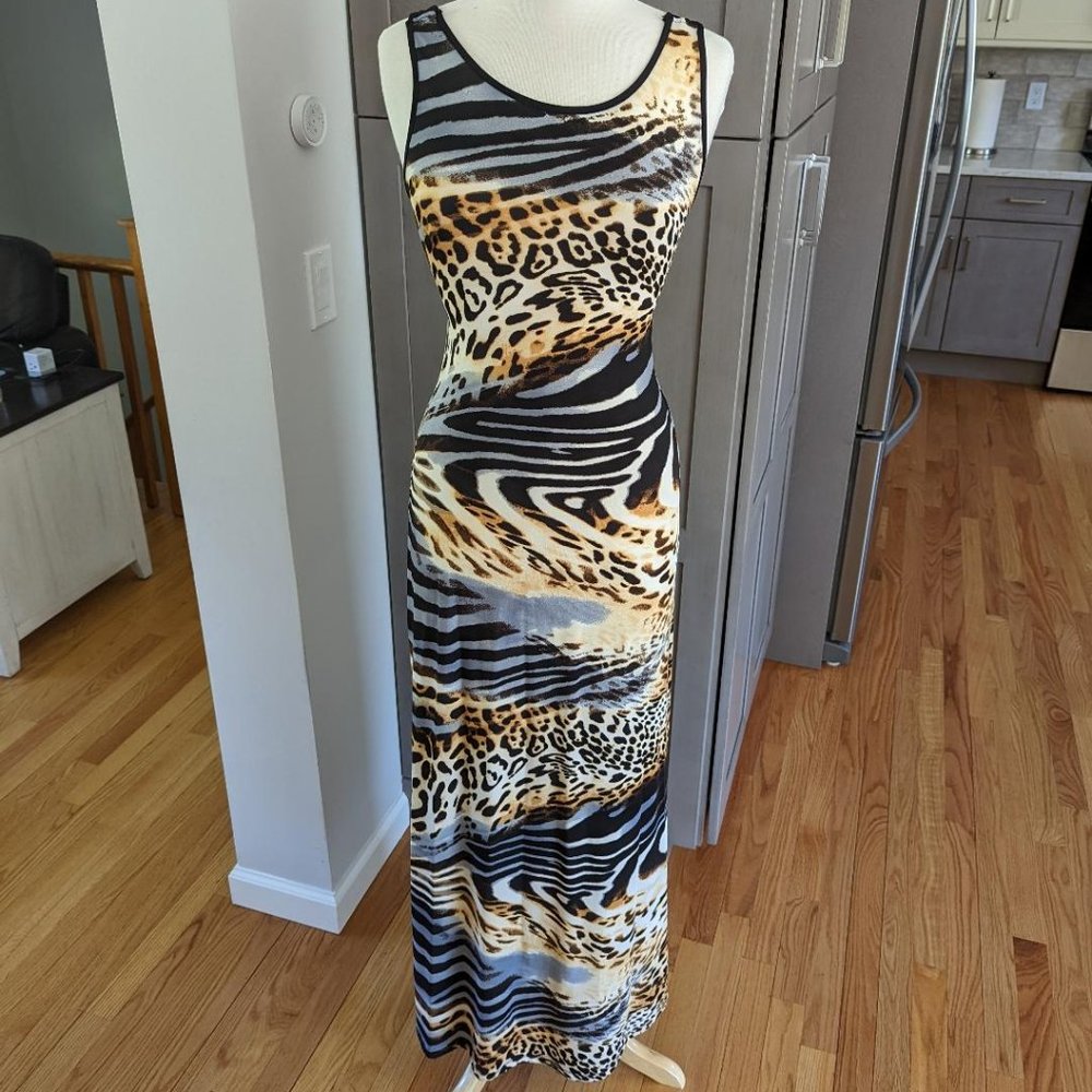 Venus Animal Print Maxi Dress - Size S